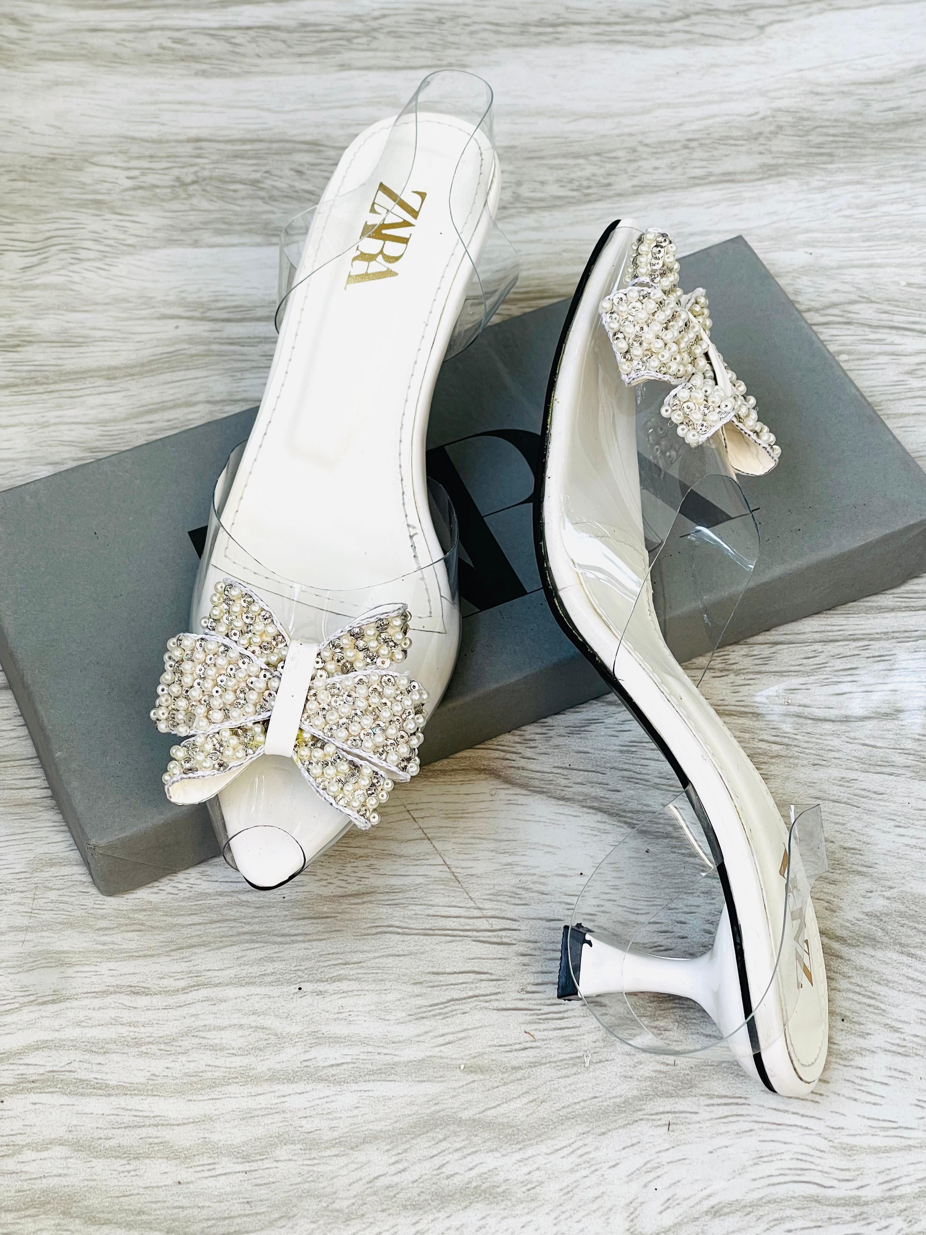 Butterfly pearl heels