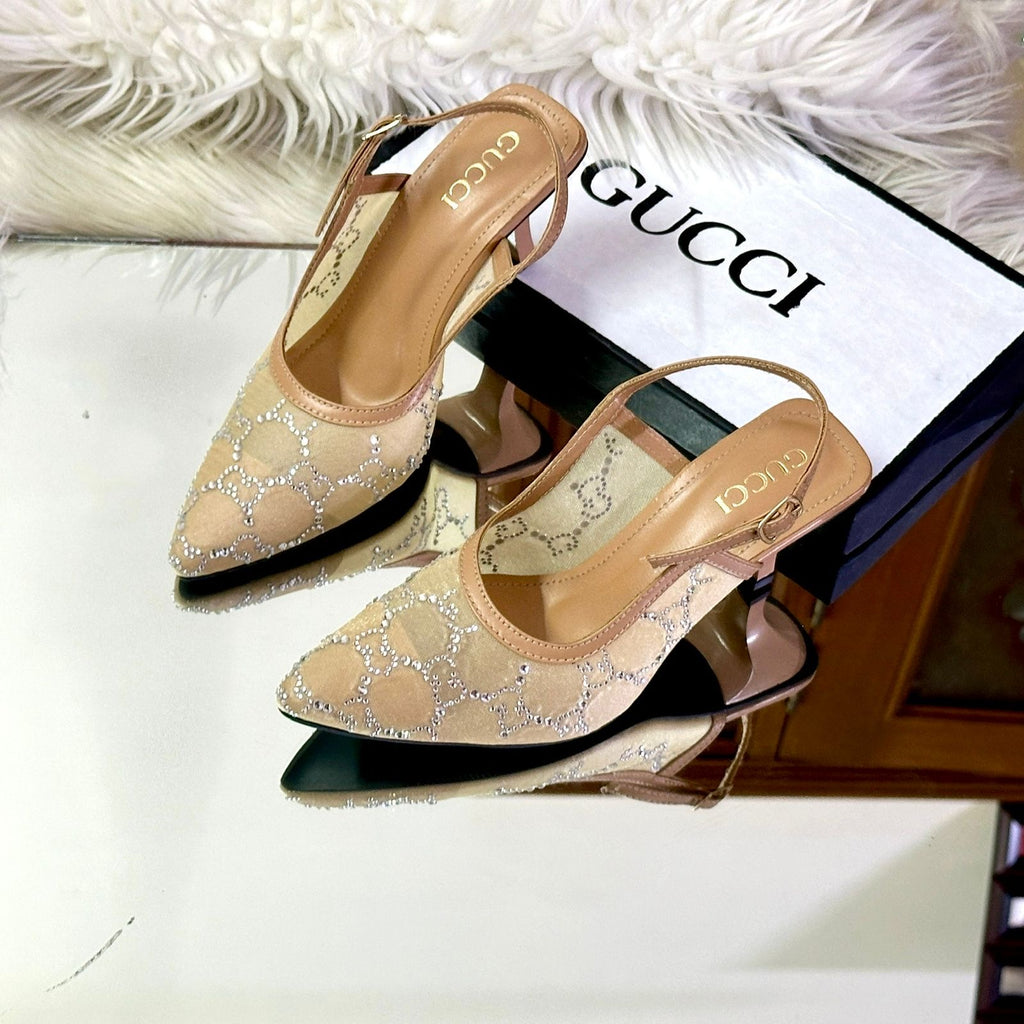 GG print fancy heels