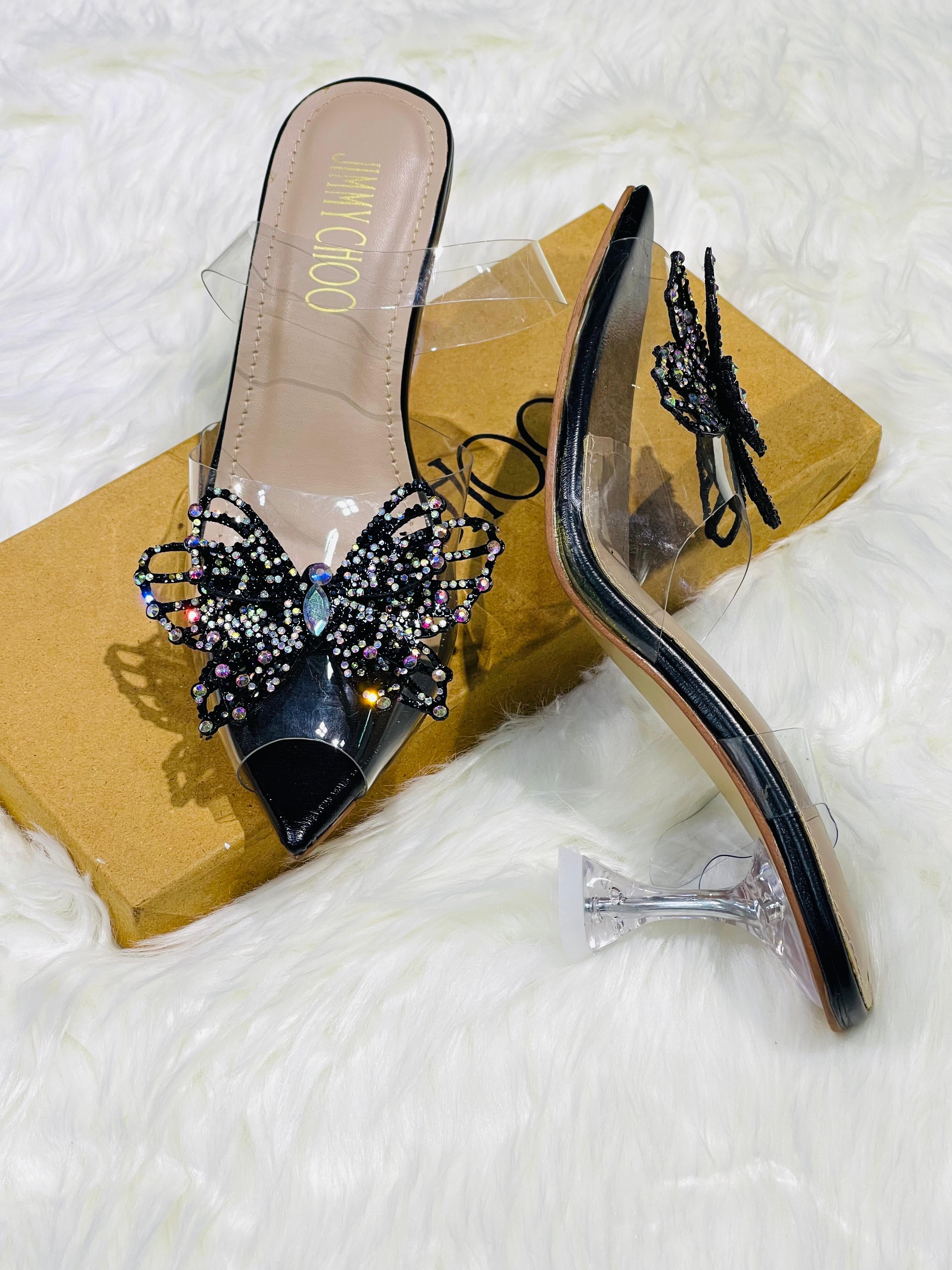 JC fancy butterfly bow heel