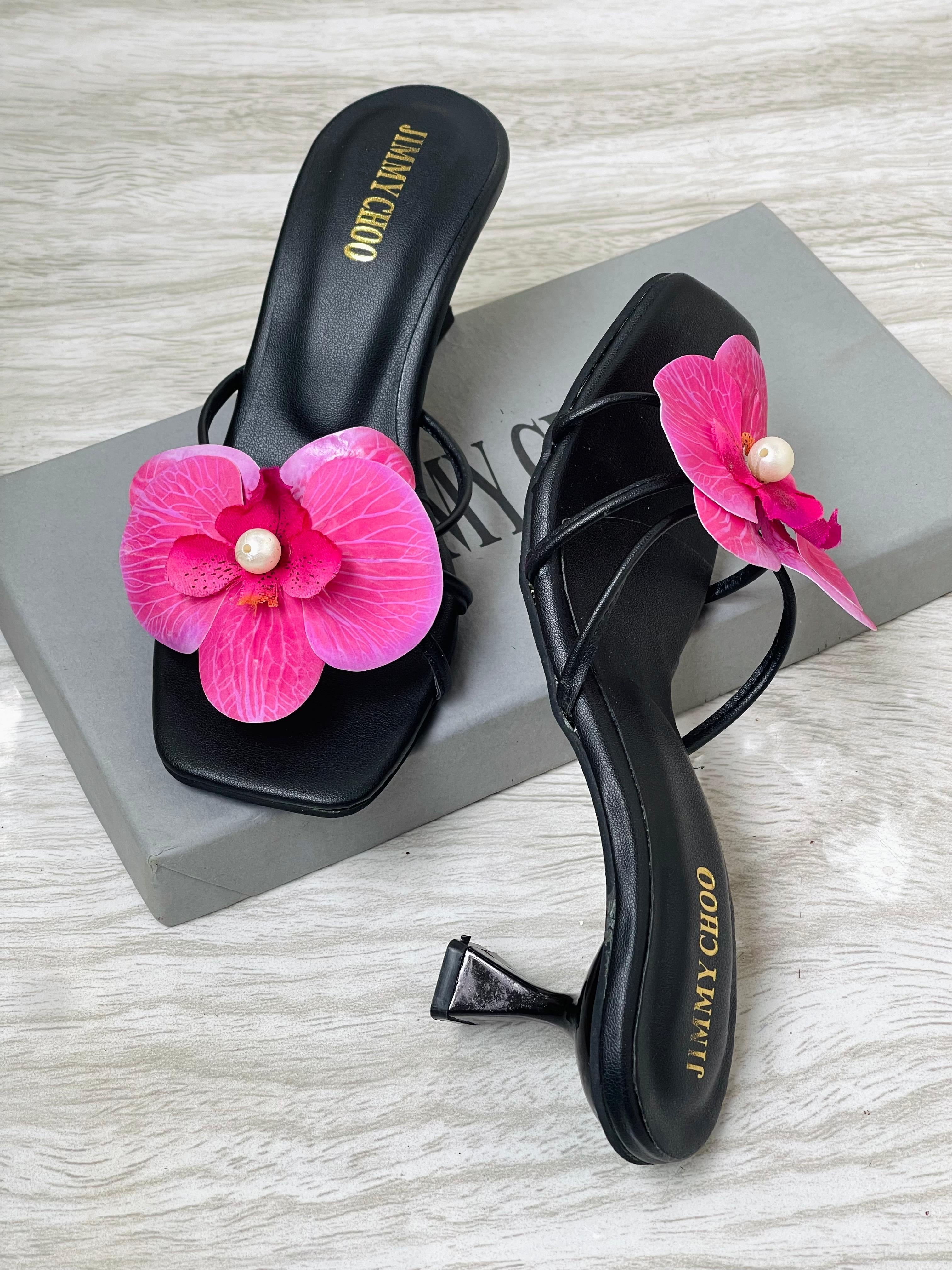 Flower bow heels