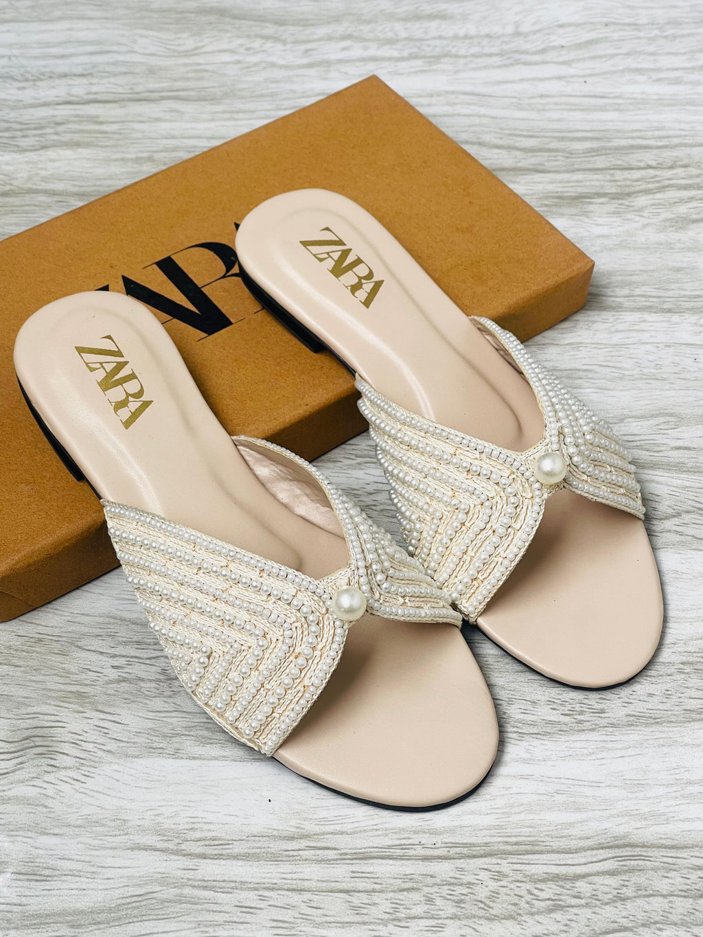 Pearl embroidery flats