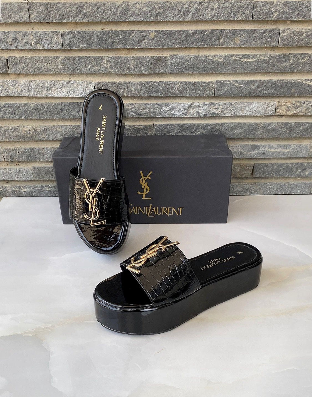Ysl croc skin wedge - Comfy