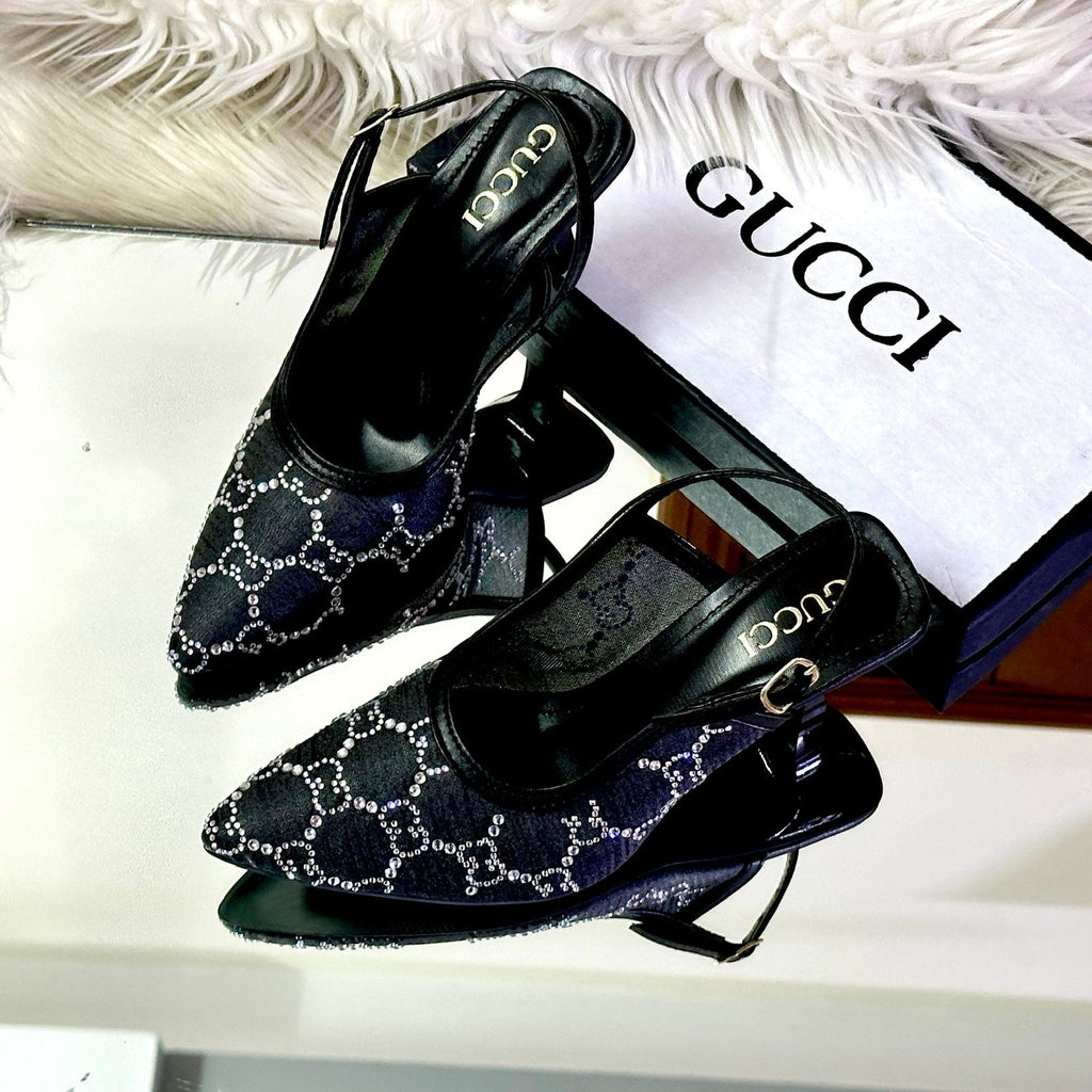 GG print fancy heels
